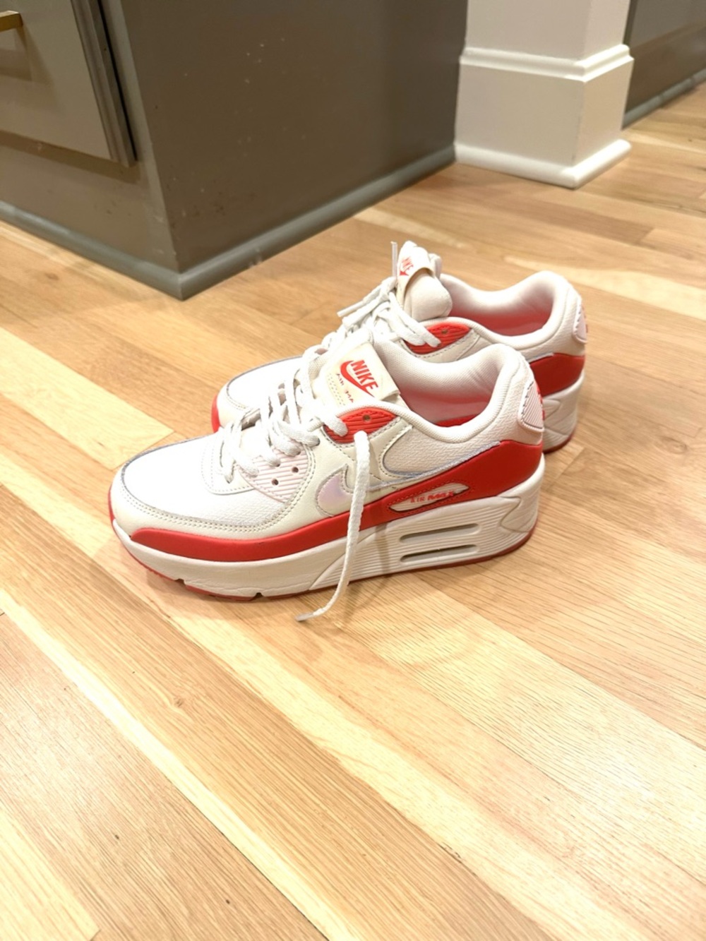 Nike Women's Sneakers in White and Red Accent